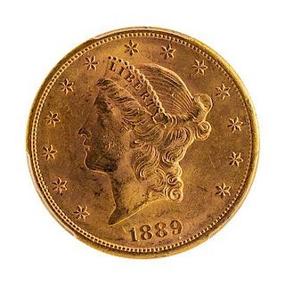 A United States 1889-S Liberty Head $20 Gold Coin