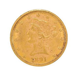 A United States 1891-CC Liberty Head $10 Gold Coin