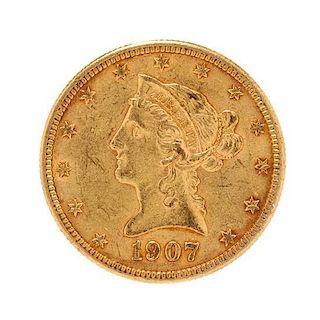 A United States 1907-S Liberty Head $10 Gold Coin
