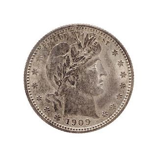 A United States 1909 Barber Quarter-Dollar Coin