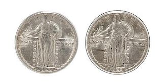 A United States 1920 and 1926-D Standling Liberty Quarters