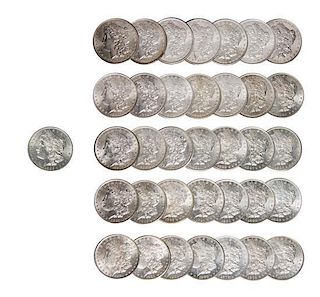 A Collection of 36 United States Morgan Silver Dollars