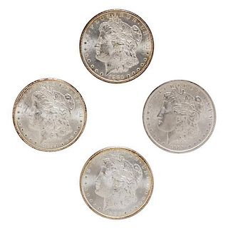 A Group of Four United States Morgan Silver Dollars