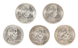 Five United States 1918 Illinois Centennial Half-Dollars