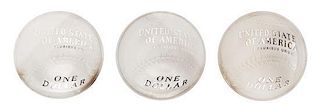 Three United States 2014 Baseball Hall of Fame Silver Dollar Proofs