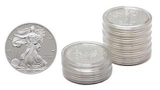 A Group of Ten United States 2014 Silver Eagle Proofs