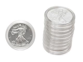 A Group of Ten United States 2014-W Silver Eagle $1 Proof Coins