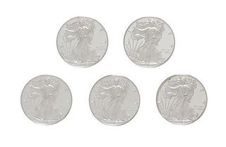 A Group of Five United States 2015 Silver Eagle Proofs