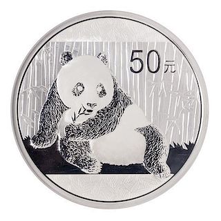 A China Mint 2015 Panda 5 Oz. Silver Proof