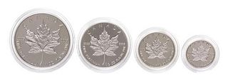 A Royal Canandian Mint 1989 Maple Leaf Platinum Four-Coin Proof Set