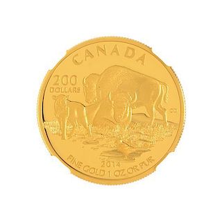 A Canada 2014 Bison: At Home on the Plains $200 Proof Coin