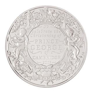 A Royal Mint 2013 Prince George Christening Commemorative Early Strike Silver Kilo Round