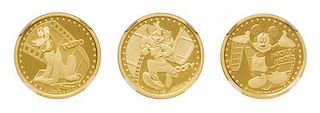 A Set of Six Niue Mint 2014 Disney Character $25 Gold Proofs