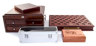 A Collection of Numismatic Display Boxes and Carrying Cases