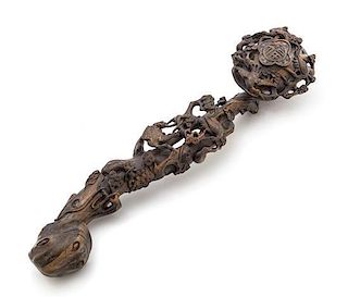* An Aloeswood Ruyi Scepter Length 19 1/4 inches. 沉香如意，長19.25英吋