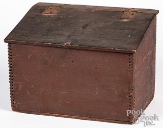 Painted pine document box, 19th c.