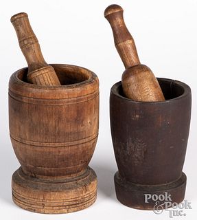 Two mortar and pestles, 19th c.
