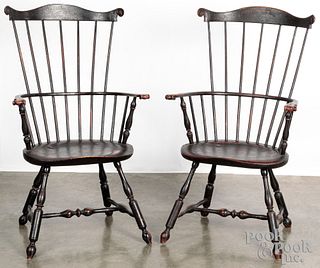 Pair of Joe Deluca contemporary Windsor chairs