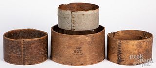 Four bentwood dry measures, 19th c.
