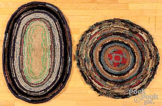 Two shirred rag rugs, 20th c.