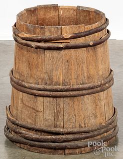 Primitive staved barrel, 19th c.