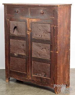 Pennsylvania stained pine pie safe, 19th c.