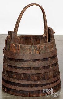 Primitive staved bucket, 19th c.