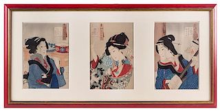 * Tsukioka Yoshitoshi, (1839-1892), Enjoying Herself, Looks Heavy and Disagreeing from the series Thirty-Two Aspects of Customs