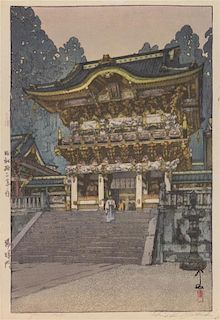 * Hiroshi Yoshida, (1876-1950), Toshogu Shrine, Yomei Gate from the series Korea and Manchuria, each dated Showa 12, correspondi