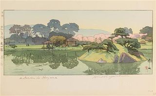 * Hiroshi Yoshida, (1876-1950), Haru no asa (A Garden in Okayama) and Kohan no niwa (A Garden by Biwa Lake) from the series Niwa