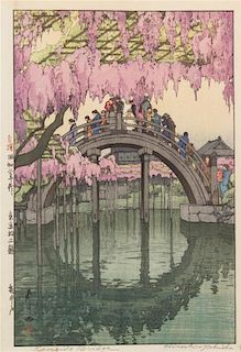 * Hiroshi Yoshida, (1876-1950), Kameido Bridge from the series Twelve Scenes of Tokyo, dated Showa 2, corresponding to year 1927
