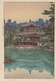 * Hiroshi Yoshida, (1876-1950), Country Holiday, Maruyama Park in Kyoto, Kinkaku from the series Kansai District, each dated Sho