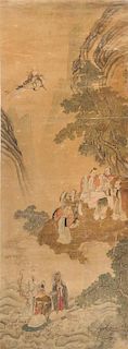 After Gai Qi, (1773-1828), A Gathering of Immortals to Celebrate Longevity depicting three groupings of ten immortals in a super 改琦（款），八