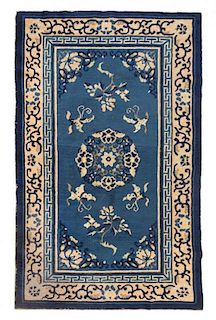 A Chinese Wool Rug Length 2 feet 11 1/2 inches x width 4 feet 9 inches.