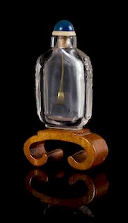 A Rock Crystal Snuff Bottle Height 2 1/2 inches. 水晶鼻煙壺，高2.5英吋