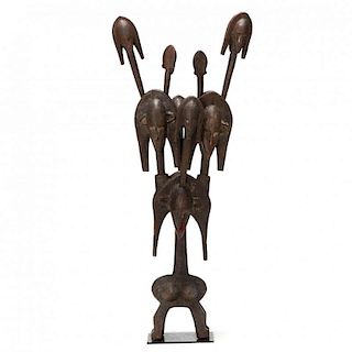 Mali, Bamana Janus-Headed Marionette Display