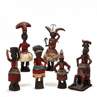 West Africa, Six Fetishes From a Fon Sorcerer's Shrine