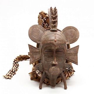 Ivory Coast, Senufo Ceremonial Mask With Headdress