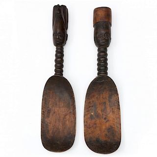 Nigeria, Pair of Yoruba Figural Ladles