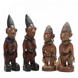 Nigeria, Two Sets of Yoruba Ibedji Twin Figures