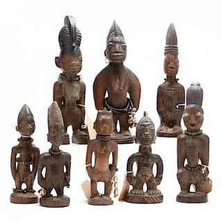 Nigeria, Eight Yoruba Ibedji Figures