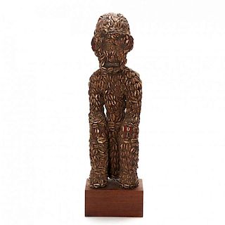 Cameroon, Bamileke Cowrie Covered Statue
