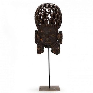 Cameroon or Benin, Monumental Figural Headdress