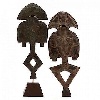 Gabon, Two Bakota Reliquary Figures