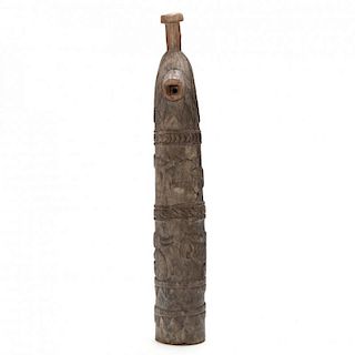 West African Carved Wooden Water Spigot