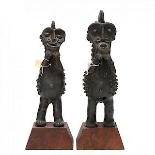 Pair of African Bronze Fetish Figures