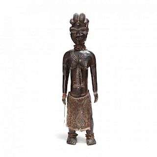 West African Carved Wood Female Figure