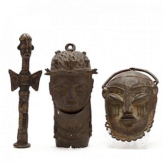 Three West African Bronze Articles