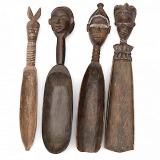 Four West African Figural Ladles