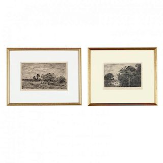 Charles Franois Daubigny (French, 1817-1878), Two Scenic Etchings